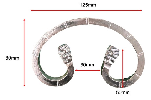 [MT110] Steel C Scrolls  125x 80 x 8 mm with notched - Zinc Plated