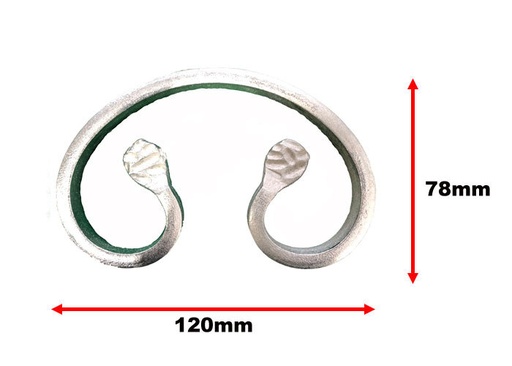 [MT114] Steel C Scrolls 120mm x78mm x 12 x 6 mm - Zinc Plated