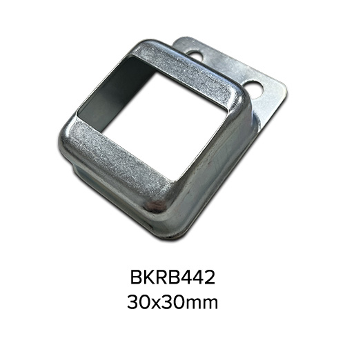 [BKRB442] Steel Fence Rail Bracket 30x30mm Single lug Two Holes