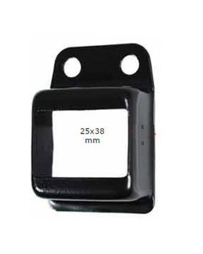 [BKRB461] Steel Fence Rail Bracket, 38x25mm Tube, Single Lug, 2 Hole - Black