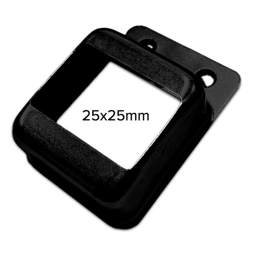 [BKRB432] Steel Fence holder Rail Bracket for tube size 25x25mm Single lug in Black with Two Holes