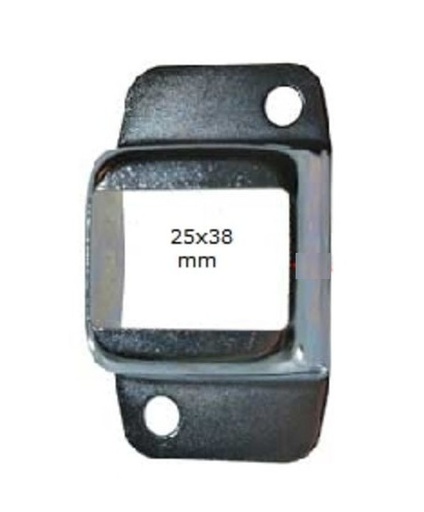 [BKRB459] Steel Fence Rail Bracket, 38x25mm Wide Tube, Double Lug, 2 Hole