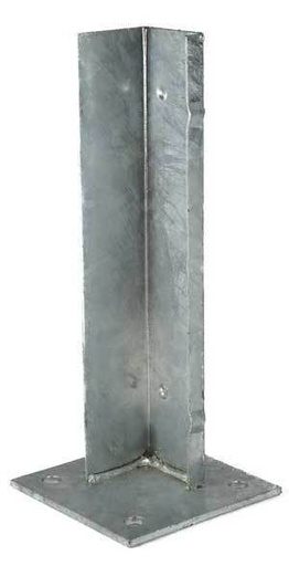 [SE200] Steel Internal Post Base inserted for post size 50x50mm and Base 130x130x5mm