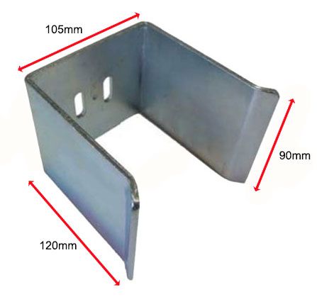 [SGSB424] Steel Sliding Gate Holder for gates size 100mm - Zinc plated 