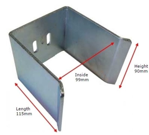 [SGSB422] Steel Sliding Gate Holder for gates size 90mm - Zinc plated 