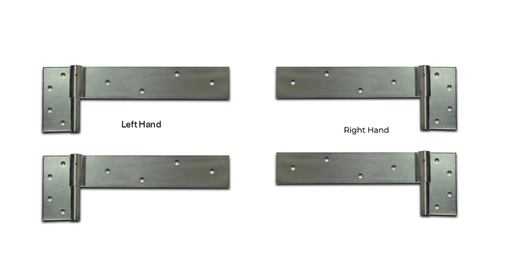 [HN618] Zinc Plated Strap Hinge Set For Timber Gates - 14mm Pin, 300x50mm,  LH & RH, Silver - Full Set