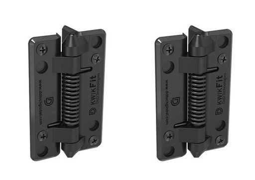 [HN726] D&D KwikFit Fixed-Tension Self Closing Hinges - 20kg, Black, Two Legs - Pair