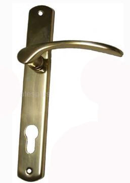 [FK235] Swing Gate Lever Handle Euro Lock Set  - Brass Finished