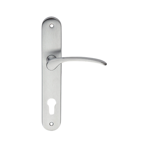 [FK265] Swing Gate Lever Handle Euro Lock Set - 85mm Pitch Plate (Chrome Finished)