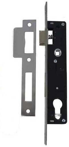 [FK308] Euro Insert Mortice Lock - 40x40 Frame, 20mm Backset, Silver - For Swing Gates