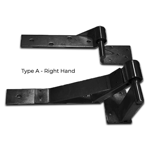 [HGRH490] Residential Rising Gate Hinges - Type A, Black, RH Side - Pair