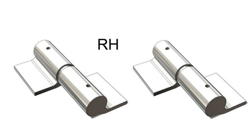 [HGHW200] Zinc Plated Weld to Weld Prison Hinges - 16mm Pin, RH, Silver - Pair