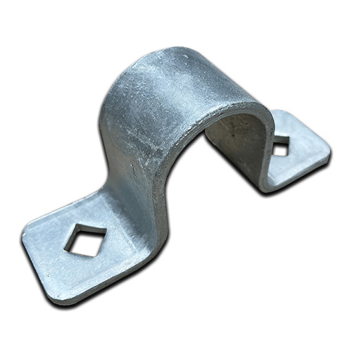 [HN146] Swing Gate Hot Dip Galvanized Pipe Hinge Strap (Loose Fit, 32NB, Diamond Hole) - Strap Part Only
