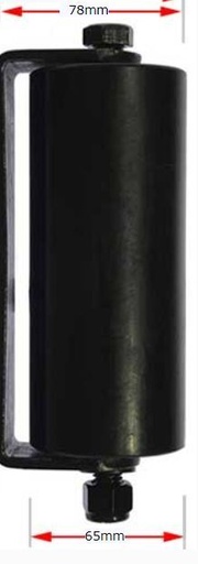 [WH191] Sliding Gate Side Roller Bracket - 155x65mm Black Roller, Black Side Bracket