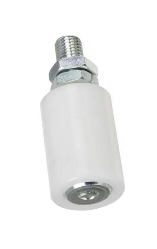 [WH140] Sliding Gate Guide Roller - 40x60mm, M14 Bolt, White