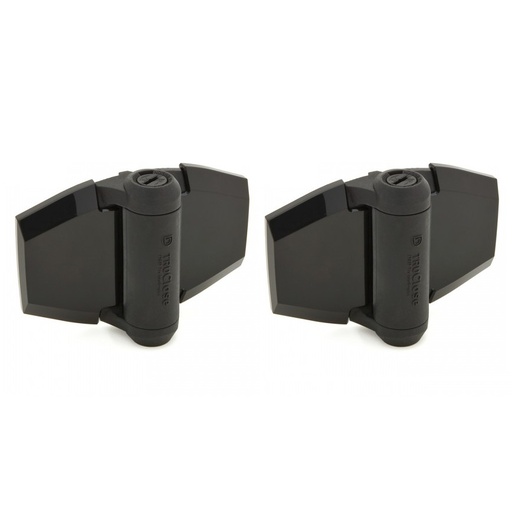 [HN747] D&D TruClose Adjustable Self Closing Hinges - 30kg, Black, For Vinyl/Wood, No Legs - Pair