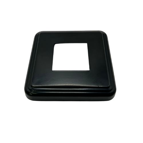 [SE709] Square Steel Base Plate Cover: 75x75mm Post, 170x170mm Base - Black