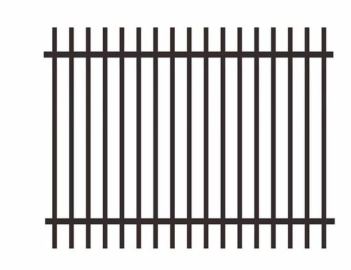 [FP017] Fence Panel 2100mm (H) x 2400mm (W) Rod Top - Black