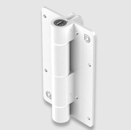 [HN821] D&D Kwikfit Self Closing Aluminium Hinge up to 20kg: White, Wall Mounted (Pair)