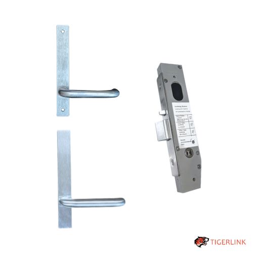 [MK543] Lockton PASSAGE Kit Oval Insert Mortice Lock - Complete Kit - 50x50 Frame, 23mm Backset, Silver - For Swing Gates