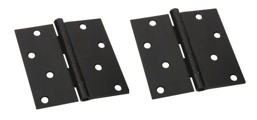 [HN121] Zinc Plated Steel Butt Hinges - 100x75x2.5mm, Satin Black - Pair
